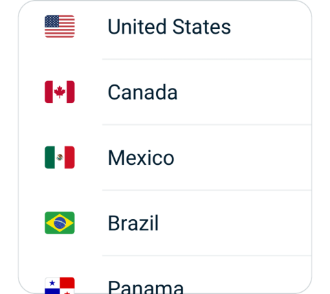 RusuoVPN connect step 2, choose VPN server location